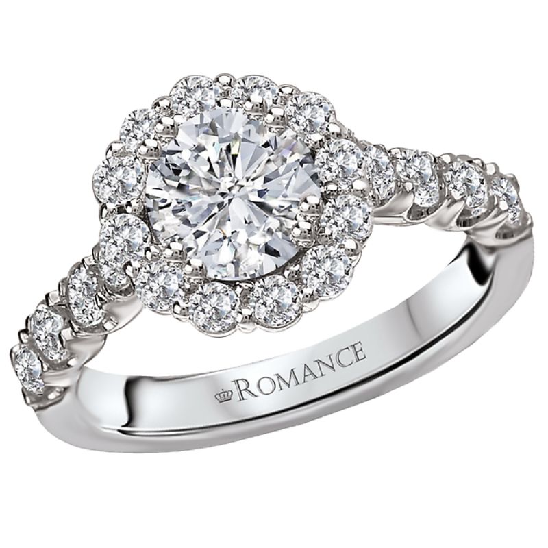 Halo Semi-Mount Diamond Ring