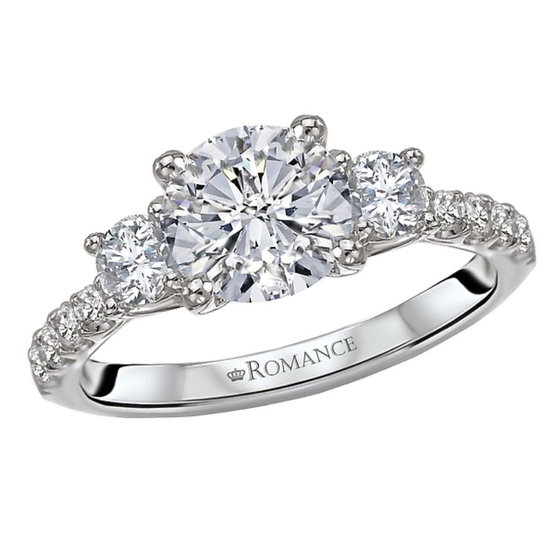 3 Stone Semi-Mount Diamond Ring