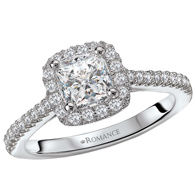 Halo Semi-Mount Diamond Ring