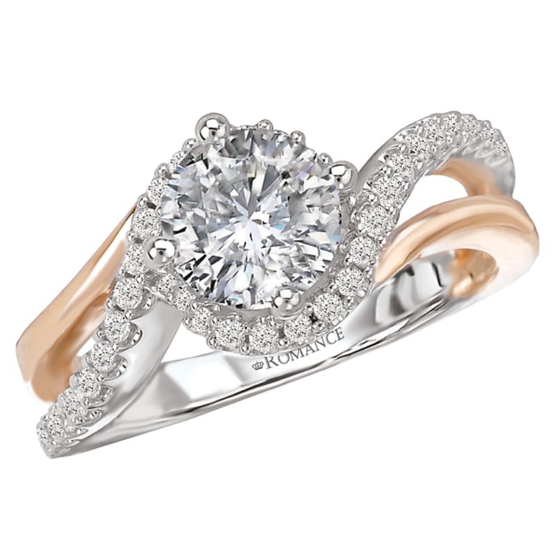 Two Tone Semi-Mount Diamond Ring