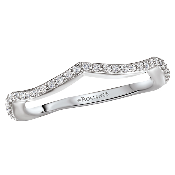 Curved Diamond Wedding Band