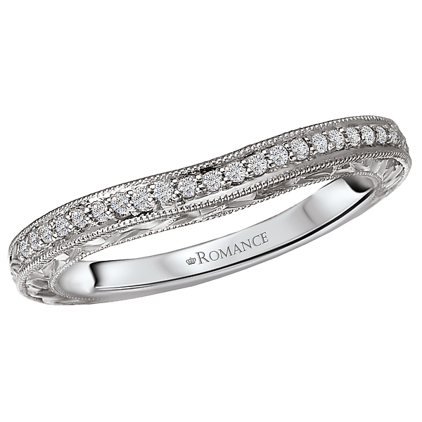 Curved Diamond Wedding Band