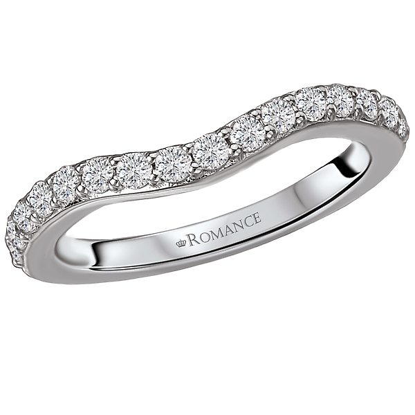 Curved Diamond Wedding Band