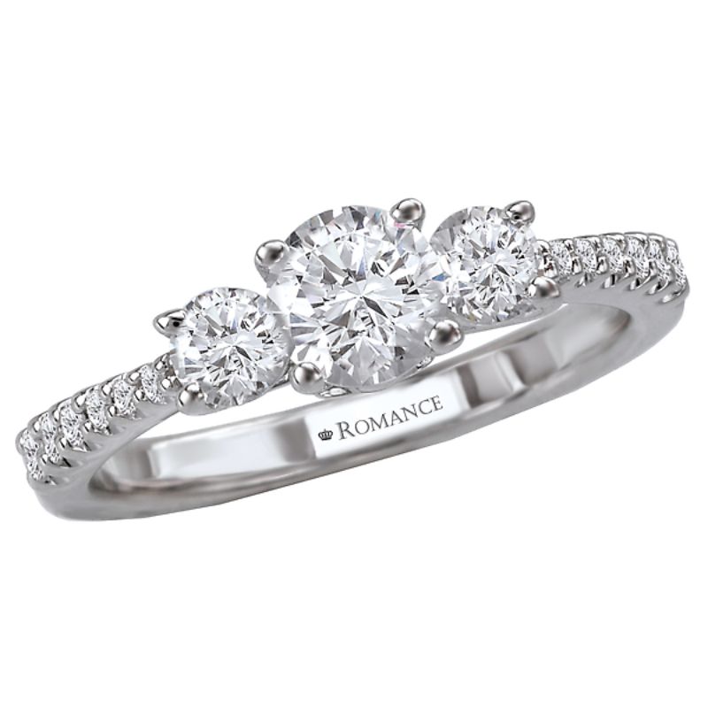 3 Stone Semi-Mount Diamond Ring