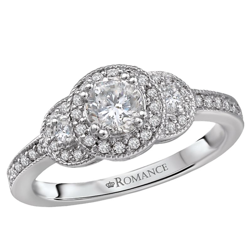 Triple Halo Diamond Ring