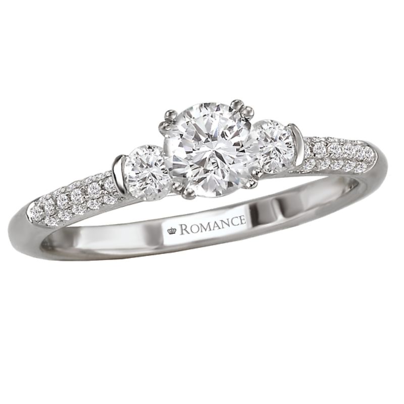 3 Stone Semi-Mount Diamond Ring
