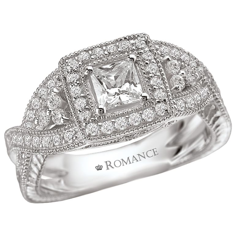 Halo Semi-Mount Diamond Ring