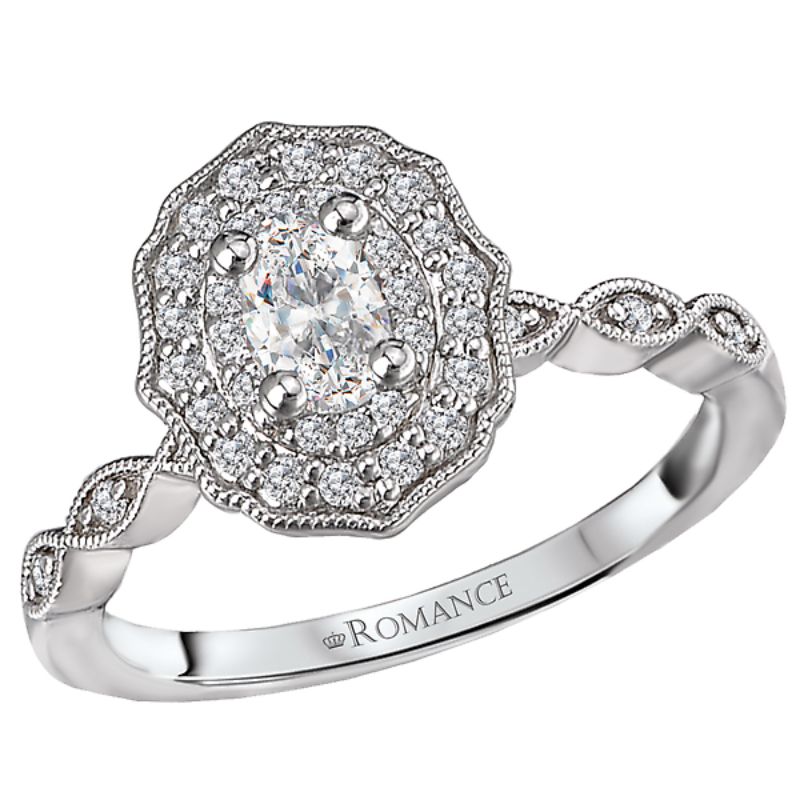 Halo Semi-Mount Diamond Ring