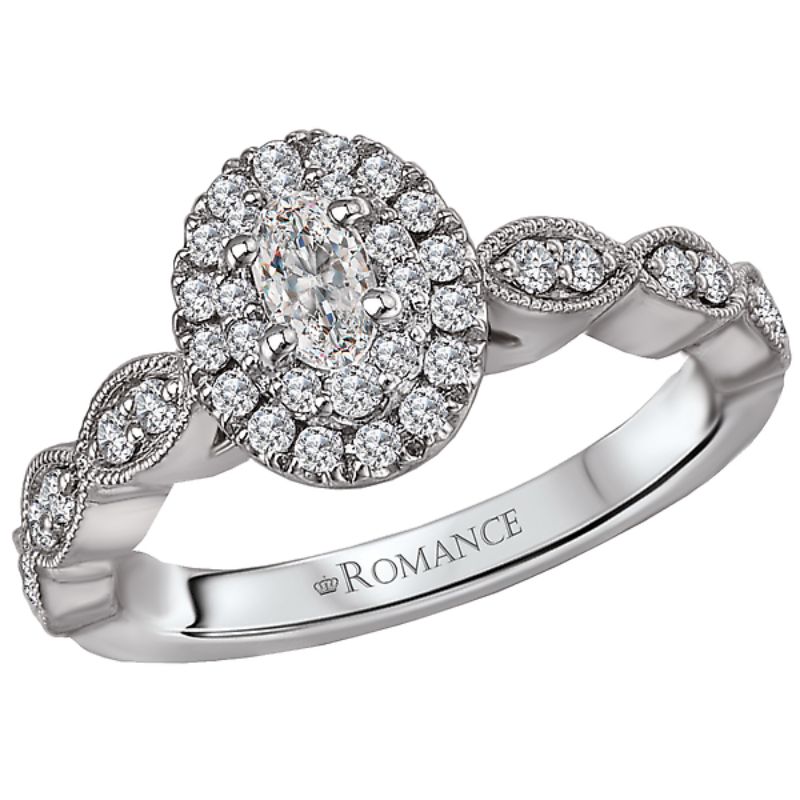 Halo Semi-Mount Diamond Ring
