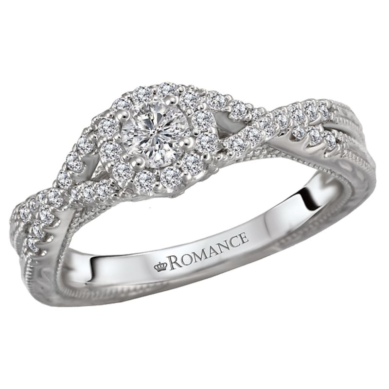 Halo Semi-Mount Diamond Ring