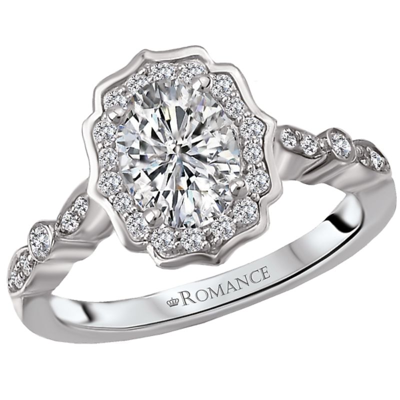 Halo Semi-Mount Diamond Ring