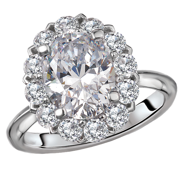 Halo Semi-Mount Diamond Ring