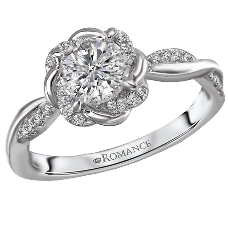 Halo Semi-Mount Diamond Ring