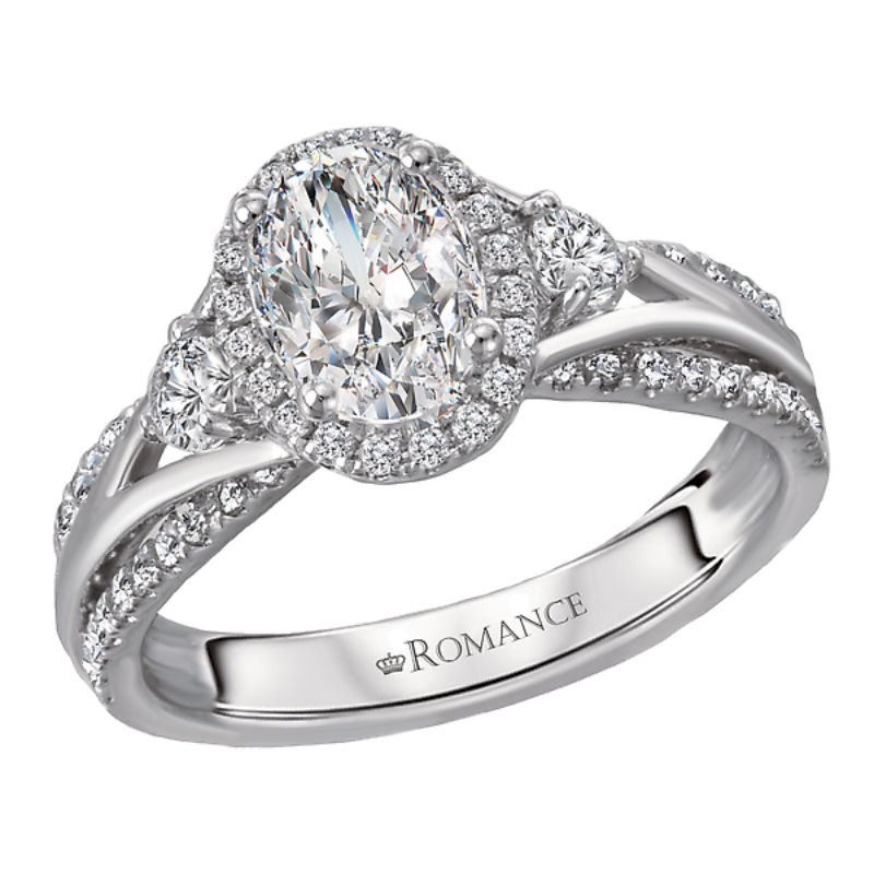 Halo Semi-Mount Diamond Ring