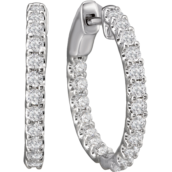 Ladies Fashion Diamond Hoop Earrings