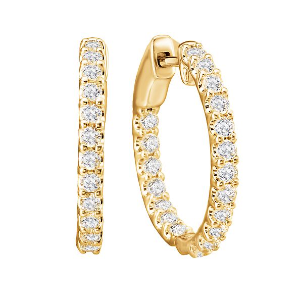 Ladies Fashion Diamond Hoop Earrings