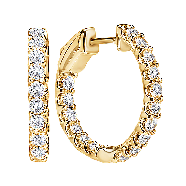 Ladies Fashion Diamond Hoop Earrings