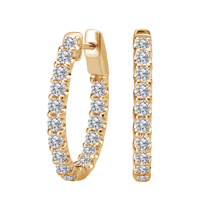 Ladies Diamond Hoop Earrings