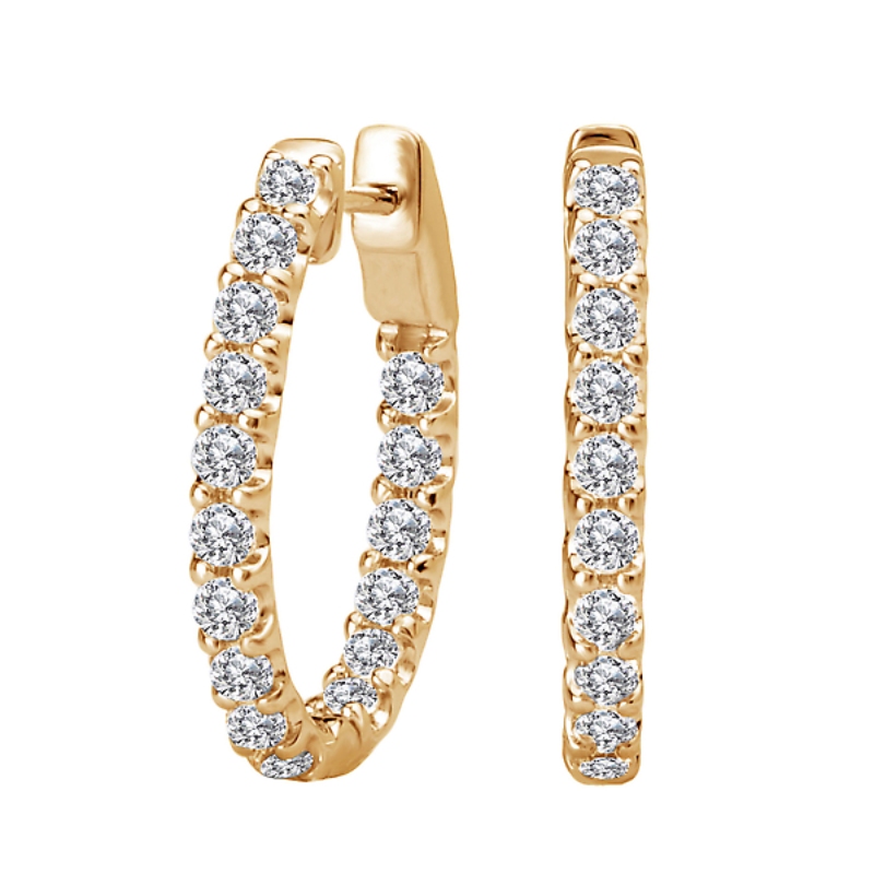 Ladies Diamond Hoop Earrings