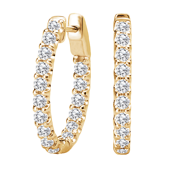 Ladies Diamond Hoop Earrings