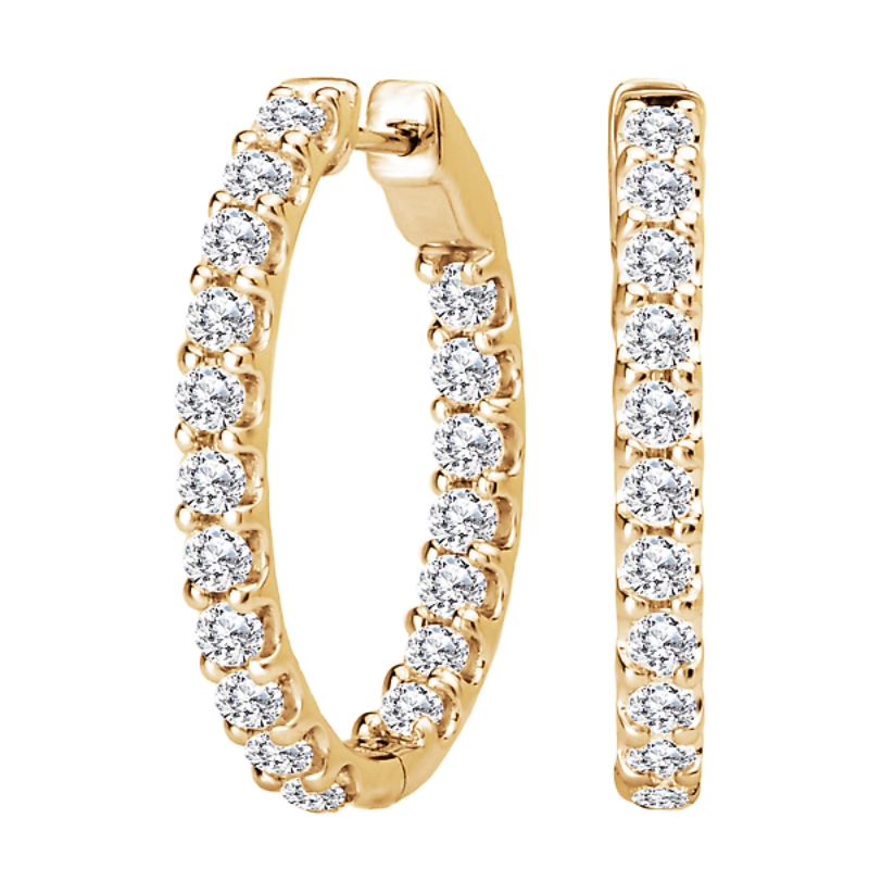 Ladies Diamond Hoop Earrings