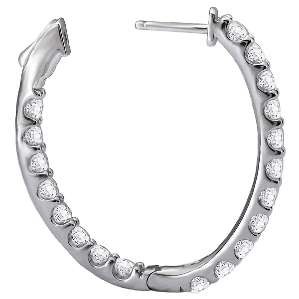 Ladies Diamond Hoop Earrings