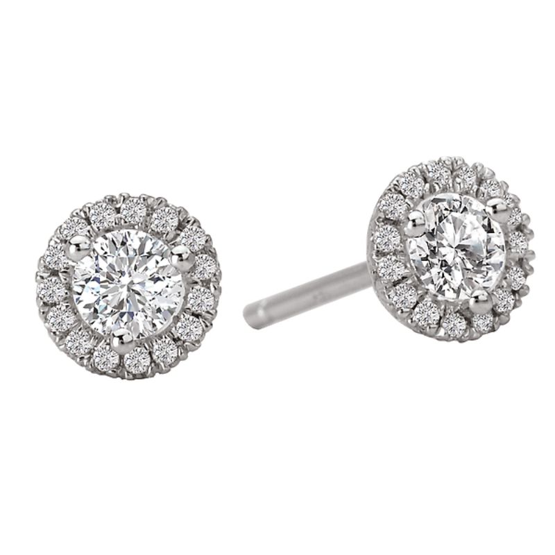 Ladies Diamond Halo Earrings