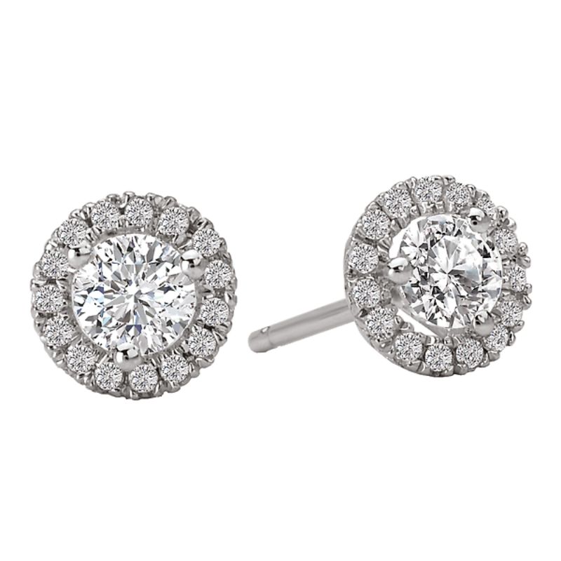 Ladies Diamond Halo Earrings