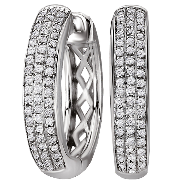 Ladies Diamond Hoop Earrings