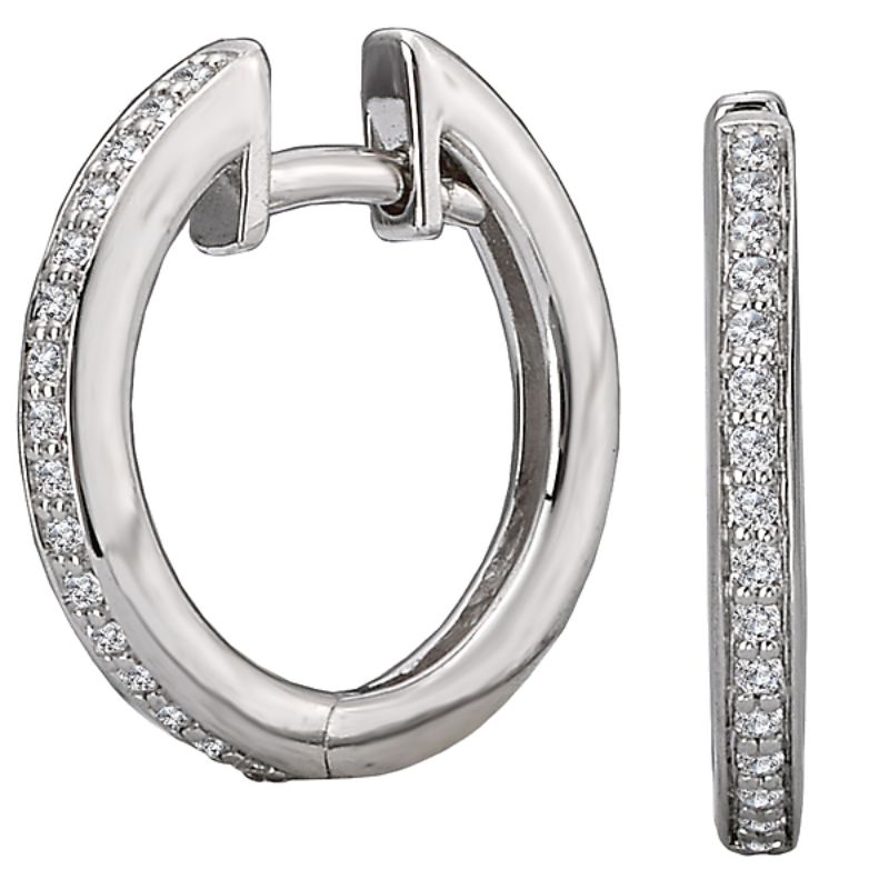 Diamond Huggie Hoop Earrings