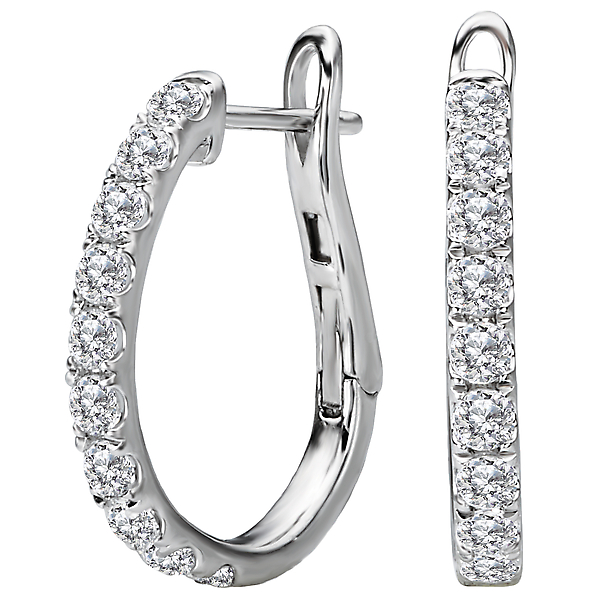 Ladies Fashion Diamond Hoop Earrings