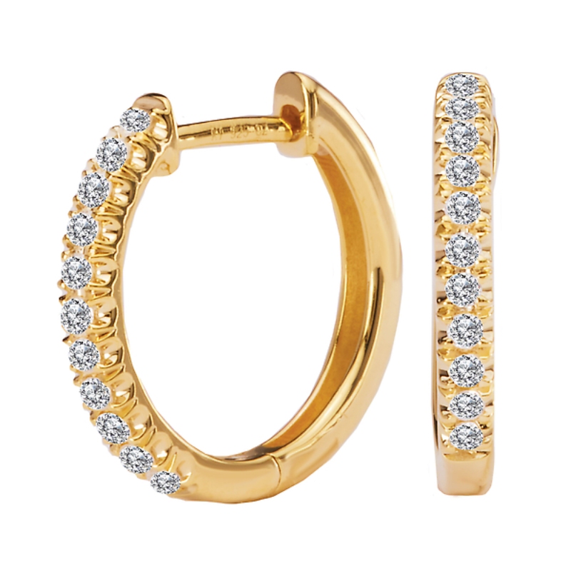 Diamond Huggie Hoop Earrings