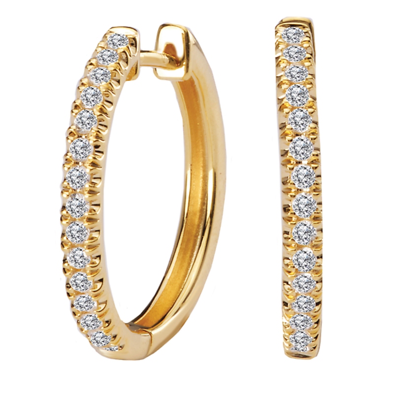 Diamond Huggie Hoop Earrings