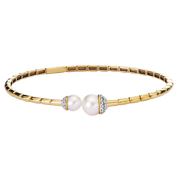 Pearl and Diamond Cuff Bracelet