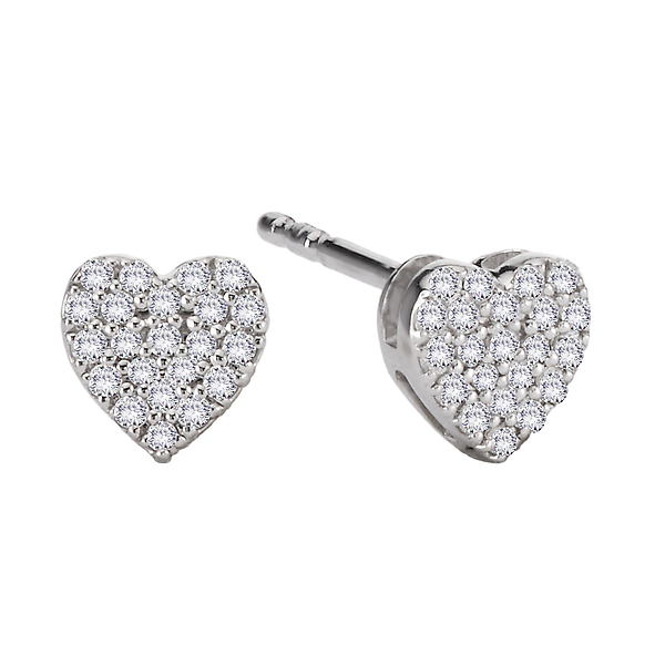 Diamond Heart Shaped Earrings