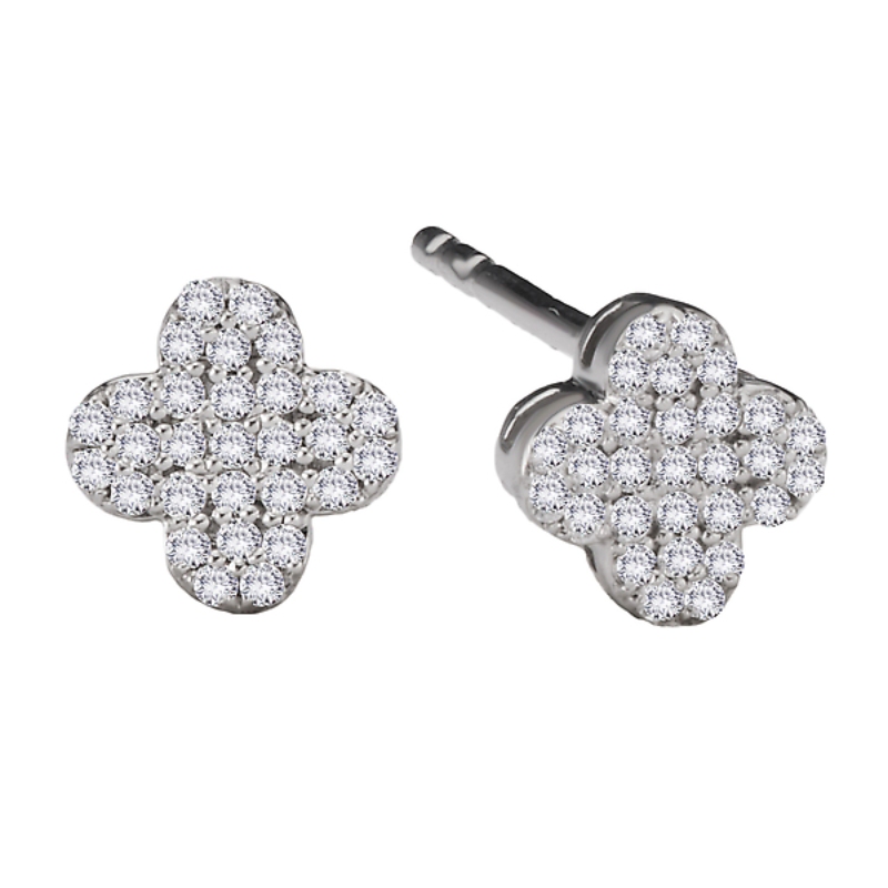 Clover Shaped Diamond Earrings