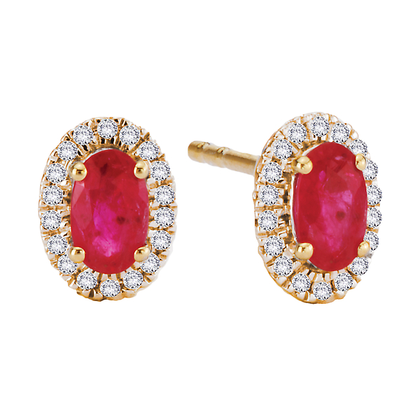 Ruby and Diamond Ladies Fashion Earrings