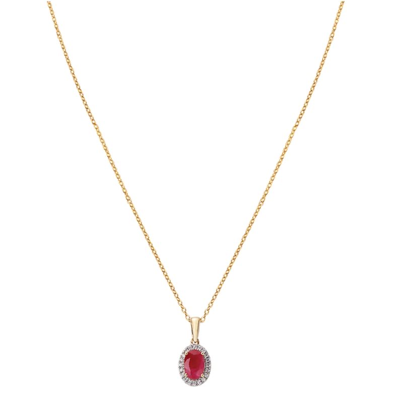 Ruby and Diamond Fashion Necklace
