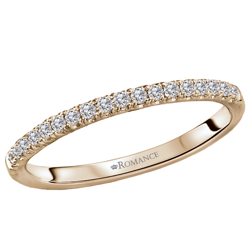 Diamond Straight Front Wedding Band