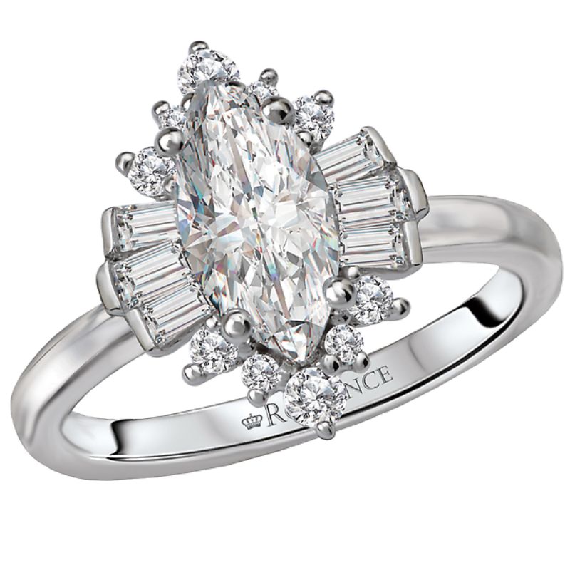 Halo Semi-Mount Diamond Ring