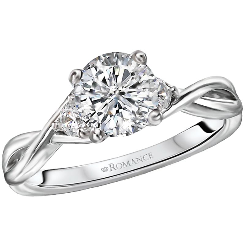 3-Stone Semi-Mount Diamond Ring