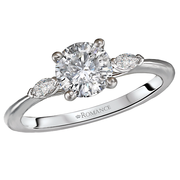 Diamond Semi-Mount 3-Stone Engagement Ring