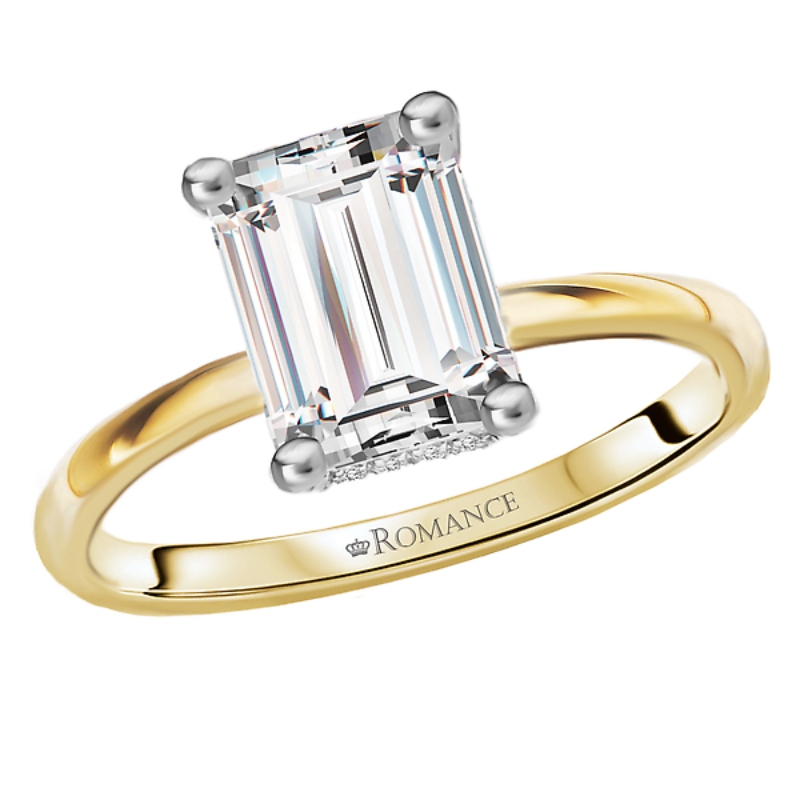 Diamond Hidden Halo Two-Tone Engagement Ring