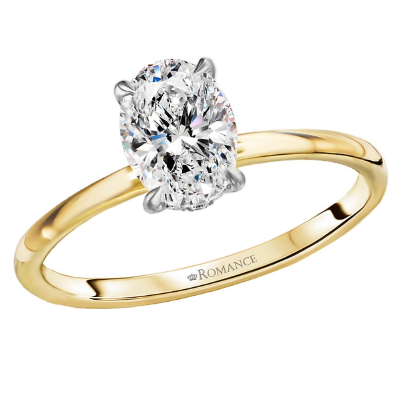 Diamond Hidden Halo Two-Tone Engagement Ring