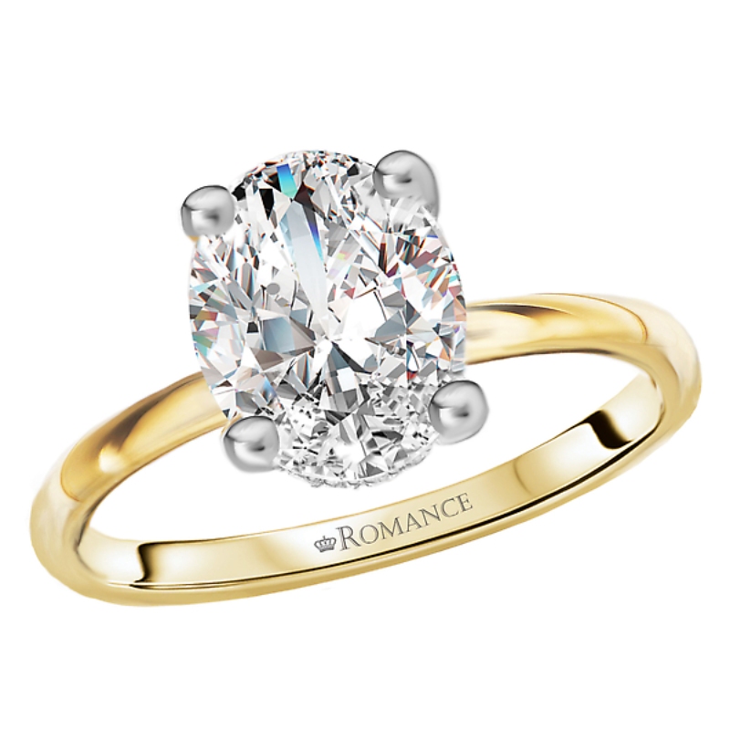 Diamond Hidden Halo Two-Tone Engagement Ring