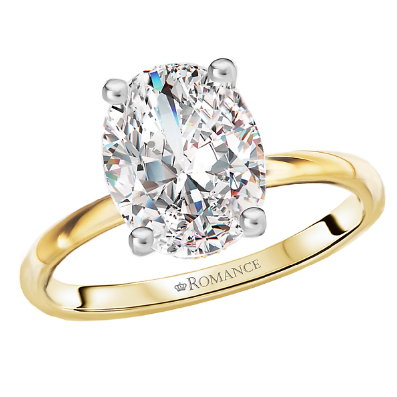 Diamond Hidden Halo Two-Tone Engagement Ring
