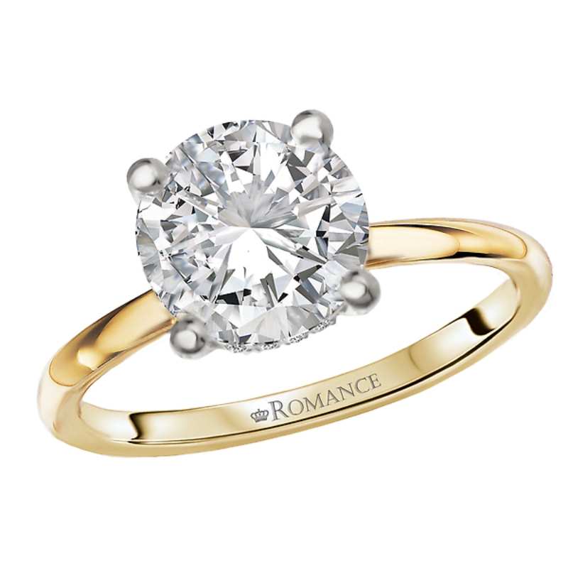 Diamond Hidden Halo Two-Tone Engagement Ring