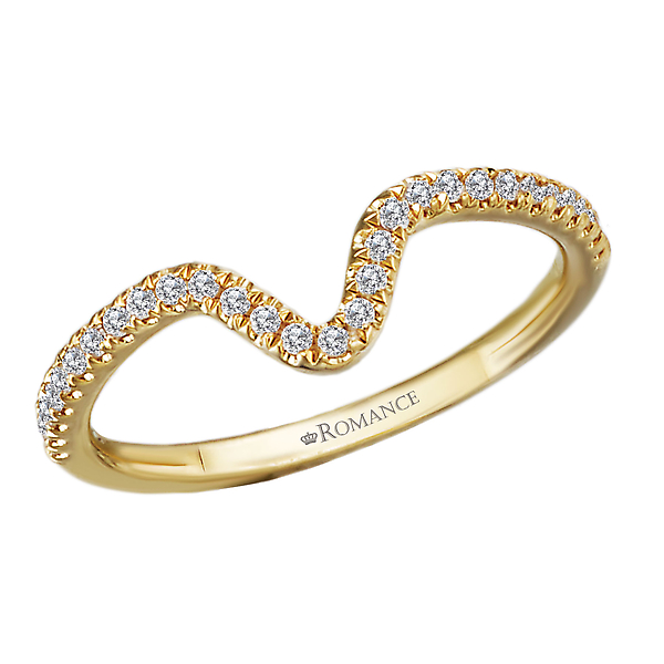 Curved Diamond Wedding Band