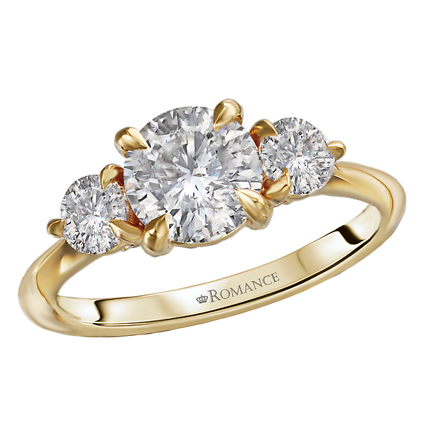 3-Stone Semi-Mount Diamond Engagement Ring