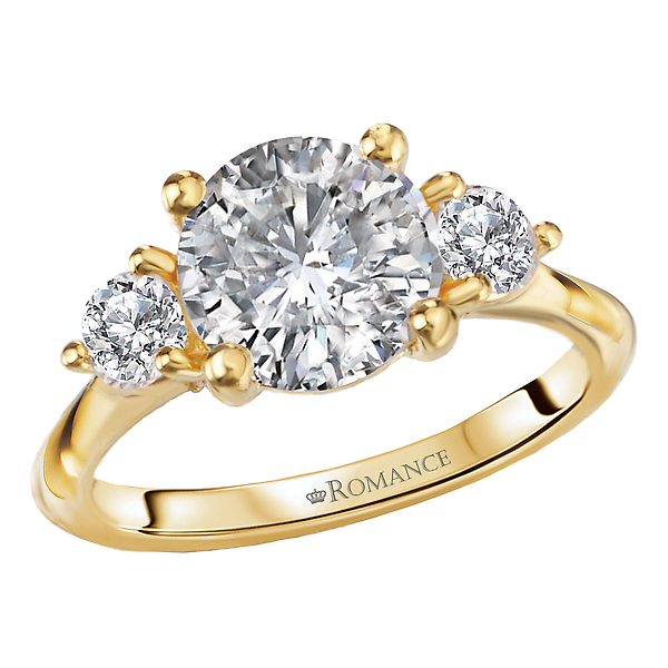 3-Stone Semi-Mount Diamond Engagement Ring